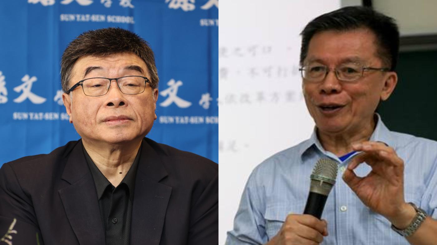 前立委邱毅（左起）、沈富雄為國民黨主席選舉槓上。資料照片、翻攝沈富雄臉書