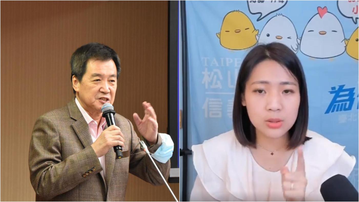 台北市黨部30日下午舉行委員會投票決定民調方式，徐巧芯會前指控費鴻泰施壓委員。翻攝兩人臉書
