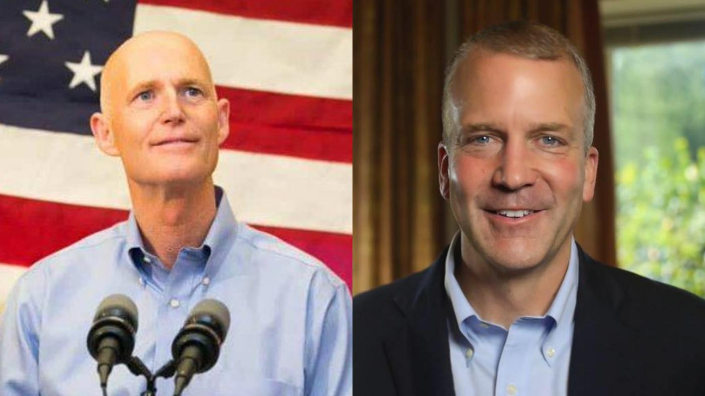 共和黨籍參議員Dan Sullivan（右）及Rick Scott（左）。翻攝兩人臉書