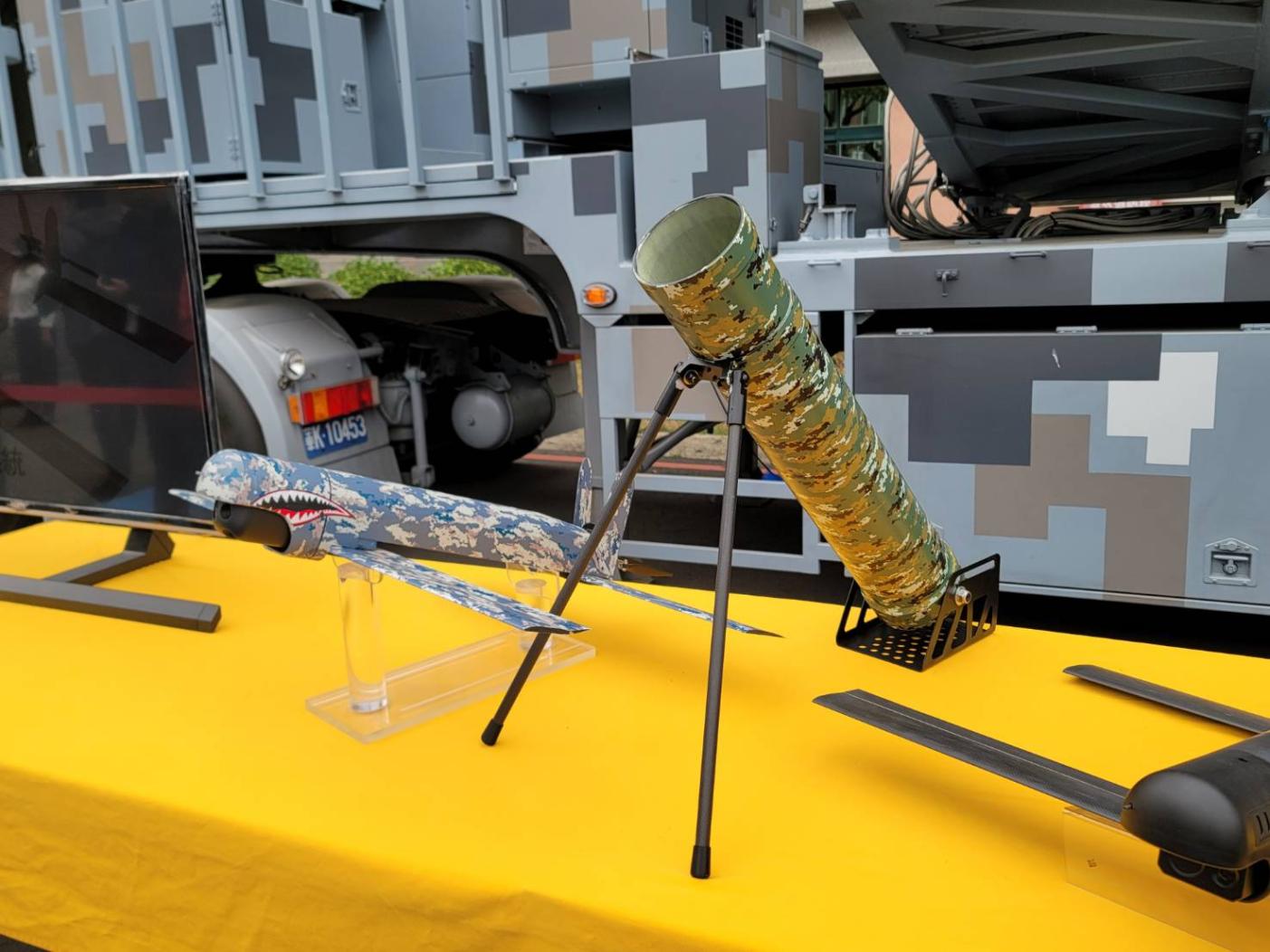 中科院首次公布研發的「台版彈簧刀」攻擊無人機。王烱華攝