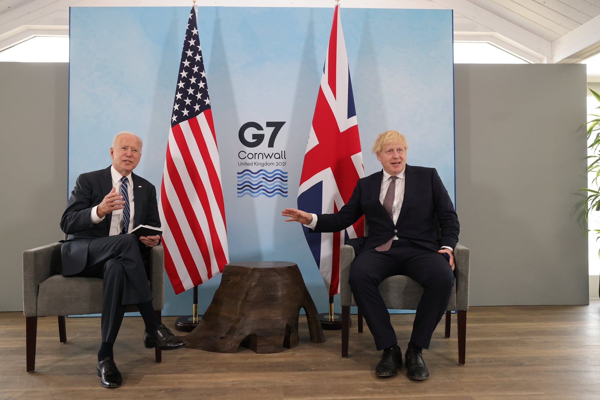 美國總統拜登和英國首相強生2021年6月在G7峰會會晤