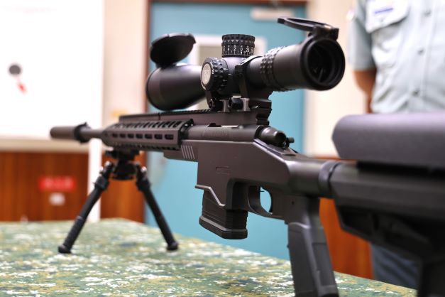 205廠展示新式的T108狙擊槍。林啟弘攝