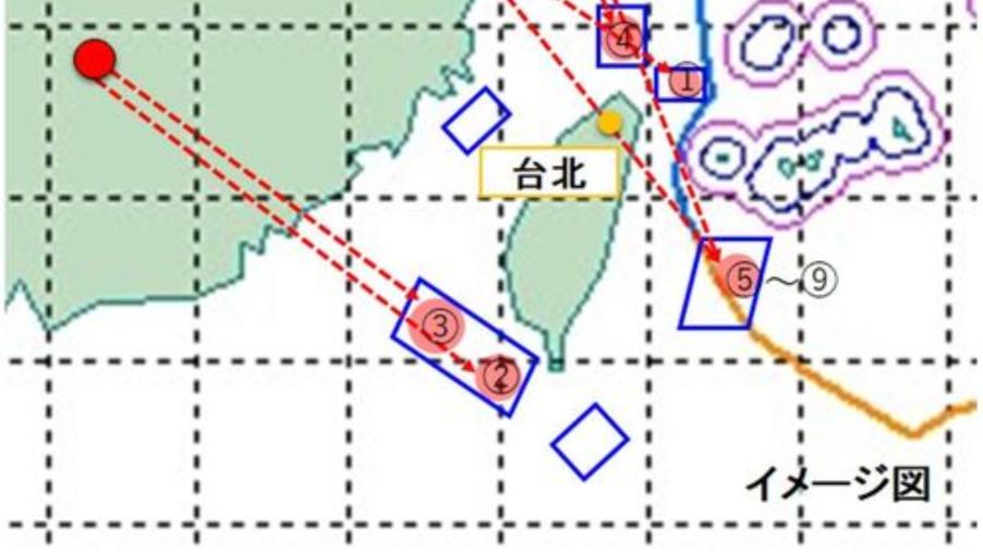 飛彈軌跡曝光！中國4枚導彈飛越台灣上空　日本公布軌跡圖